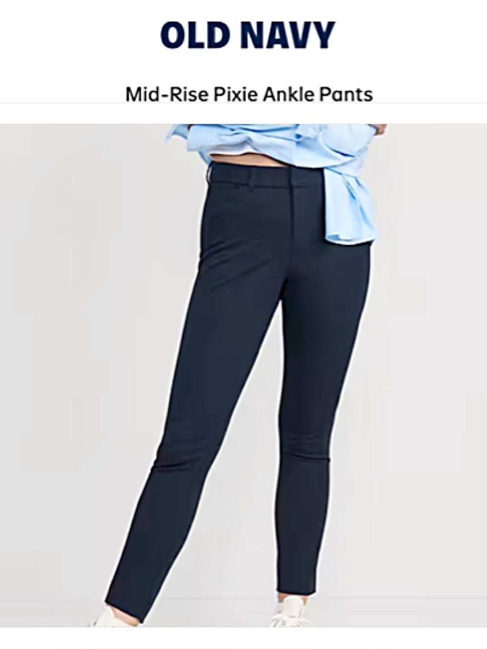 Old Navy Pixie Mid-Rise Skinny Ankle Pants Polished Dark Navy Denim Sz O Long